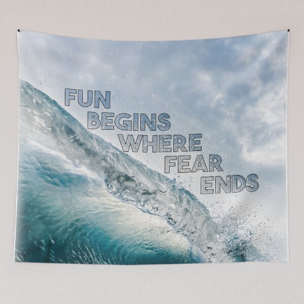 Item preview, Fun Begins Where Fear Ends | Fun Quote Design designed and sold by BestBash.