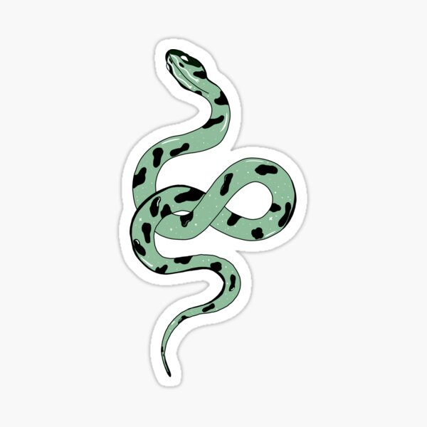 Serpiente verde con estampado de vaca Pegatina