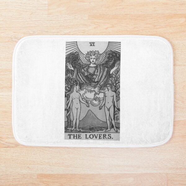 Item preview, Black and White Rider-Waite Tarot, The Lovers designed and sold by kushynight.