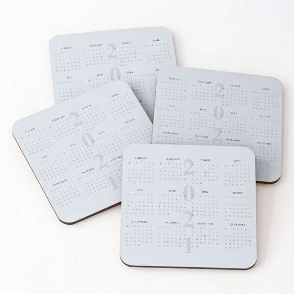 Item preview, 2021 Calendar- light blue background-starting Monday designed and sold by CSouissi.