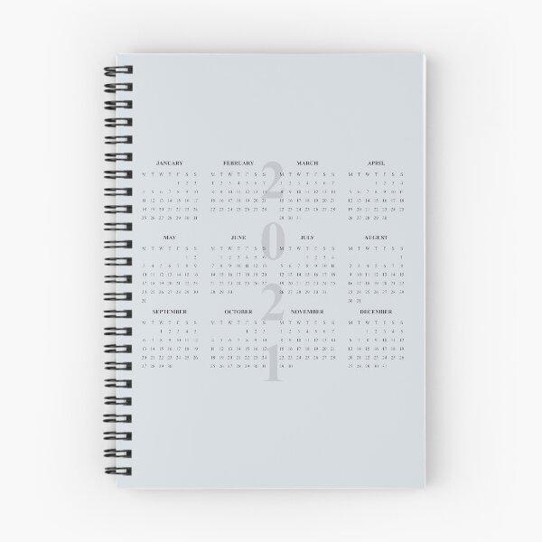 Item preview, 2021 Calendar- light blue background-starting Monday designed and sold by CSouissi.