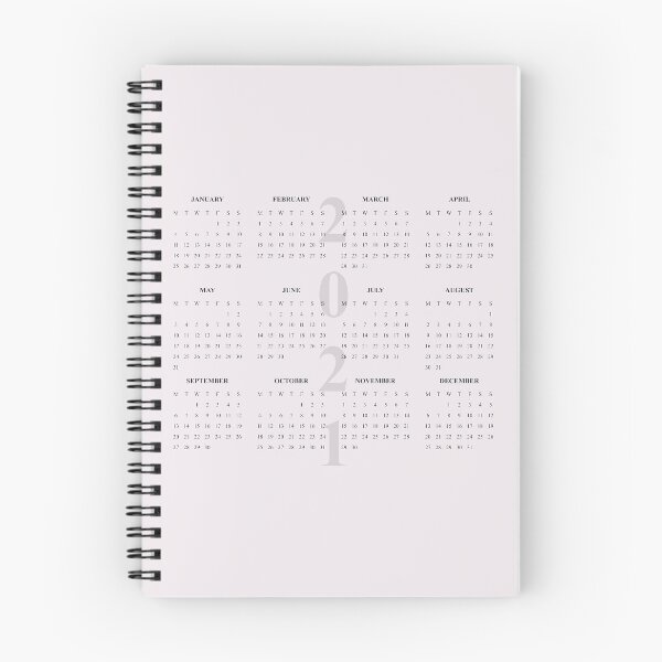 Item preview, 2021 Calendar- light pink background-starting Monday designed and sold by CSouissi.