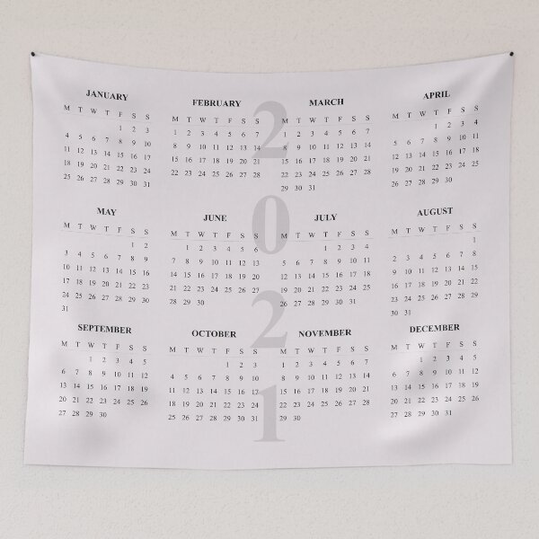 Item preview, 2021 Calendar- light pink background-starting Monday designed and sold by CSouissi.