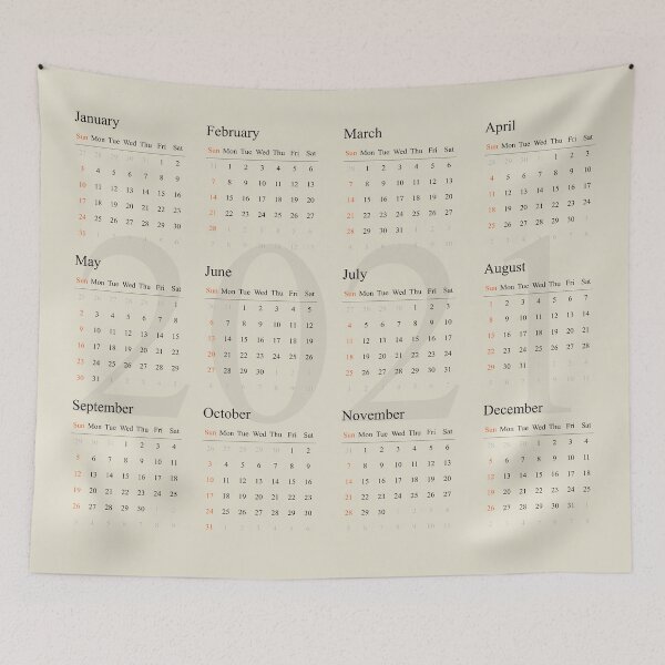 Item preview, Copy of  2021 Calendar- light yellow background-starting Sunday designed and sold by CSouissi.