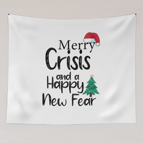 Item preview, Merry Crisis And A Happy New Fear, funny christmas and new year gift designed and sold by VintagePathway.