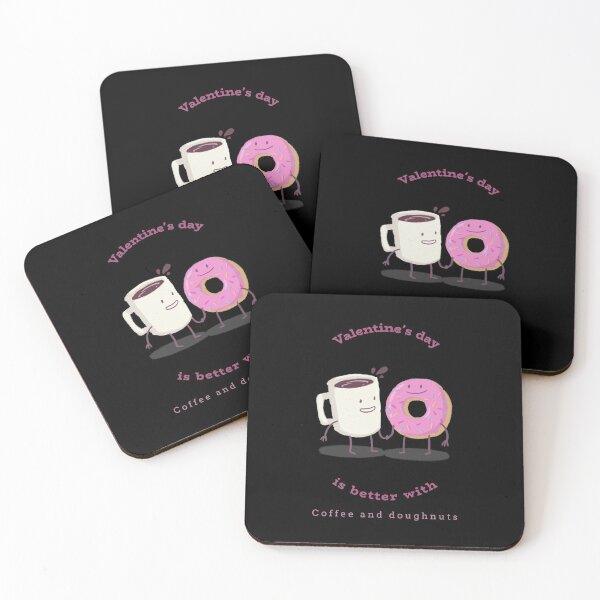 Item preview, Valentines day is better with coffee and doughnuts designed and sold by PunchText designs.