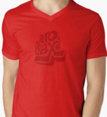 Record Label 3 (red) Men's V-Neck T-Shirt