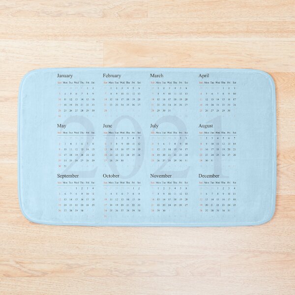 Item preview, 2021 Calendar- blue background-starting Sunday designed and sold by CSouissi.