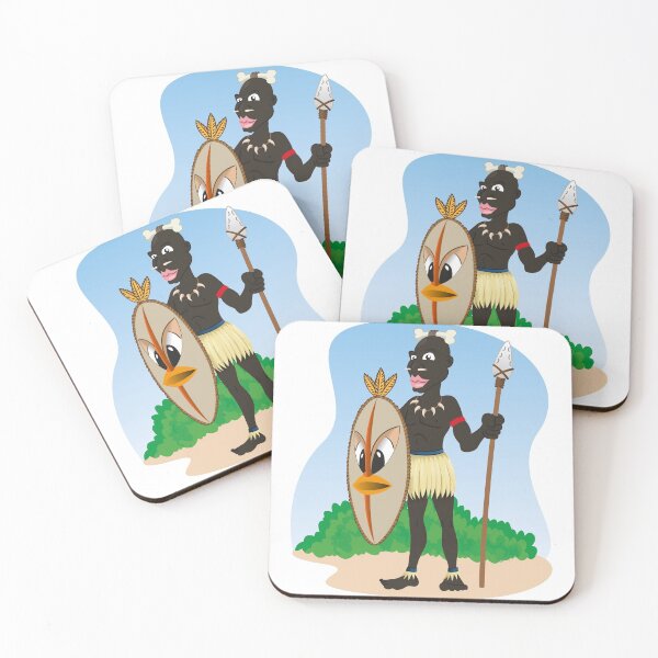 Item preview, Illustration representing African indigenous African culture warrior holding spear and shield designed and sold by LucianoCosmo.