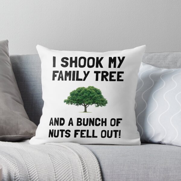 Family Tree Nuts Throw Pillow
