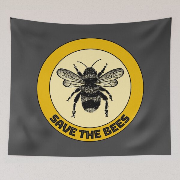 Item preview, Save the Bees Badge designed and sold by CraftedbyJK.