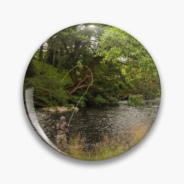 Item preview, A fisherman spey casting for salmon using a fly rod on the River Minnoch designed and sold by SnapTPhotograph.