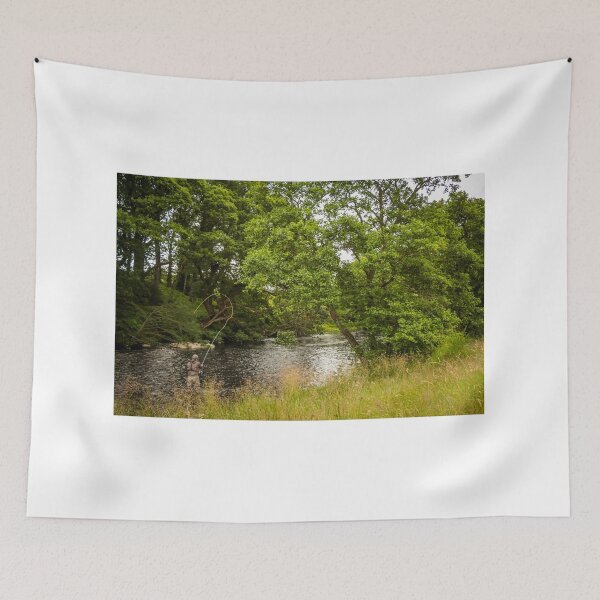 Item preview, A fisherman spey casting for salmon using a fly rod on the River Minnoch designed and sold by SnapTPhotograph.