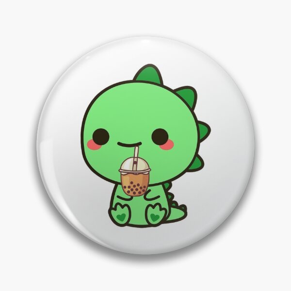 Item preview, Dinosaur Boba | Kawaii Dino Drinking Bubble Milk Tea | designed and sold by Jeleedesigns.