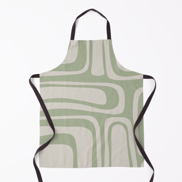 Item preview, Palm Springs Retro Midcentury Modern Abstract Pattern in Almond and Sage Green designed and sold by kierkegaard.