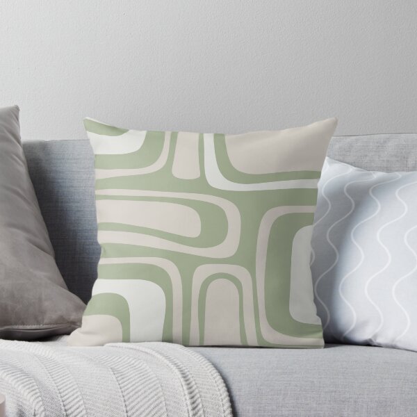 Item preview, Palm Springs Retro Midcentury Modern Abstract Pattern in Almond, Light Sage, and Sage Green designed and sold by kierkegaard.