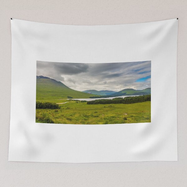 Item preview, A view over Glen Tulla and with Loch Tulla in the background, surrounded by mountains and woodland designed and sold by SnapTPhotograph.