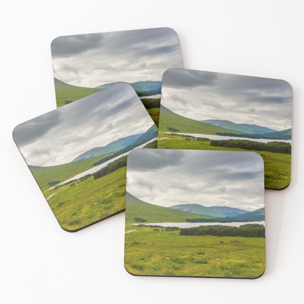 Item preview, A view over Glen Tulla and with Loch Tulla in the background, surrounded by mountains and woodland designed and sold by SnapTPhotograph.
