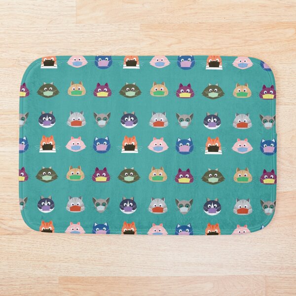 Cats wearing masks Bath Mat