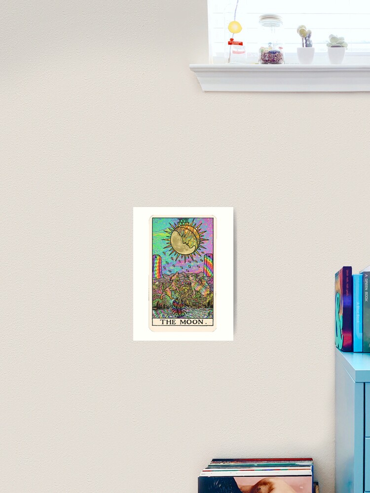 Psychadelic Tarot- The moon Sticker for Sale by bexsimone