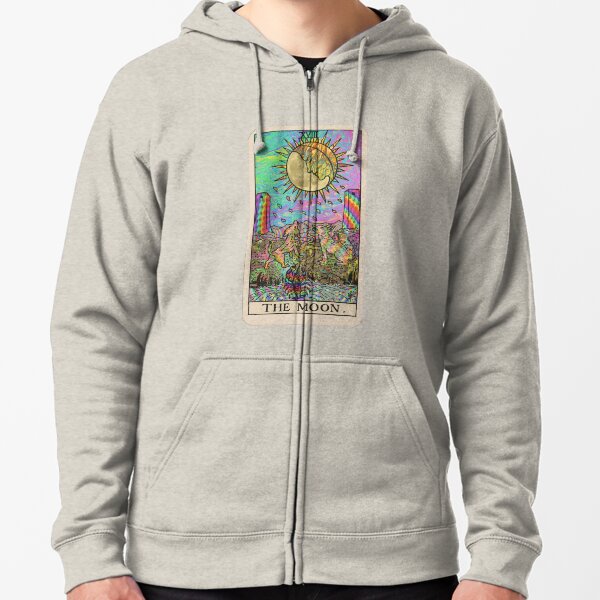 Psychadelic Tarot- The moon Zipped Hoodie