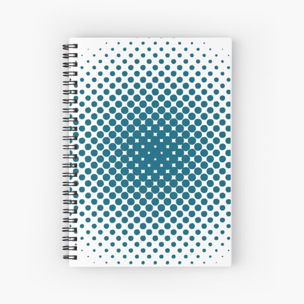 Radial Dot Gradient, Halftone Pattern Spiral Notebook