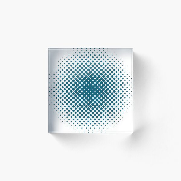 Radial Dot Gradient, Halftone Pattern Acrylic Block