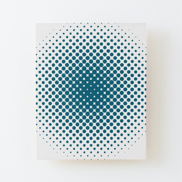 Radial Dot Gradient, Halftone Pattern Wood Mounted Print
