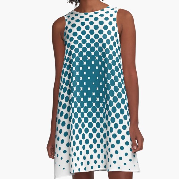 Radial Dot Gradient, Halftone Pattern A-Line Dress