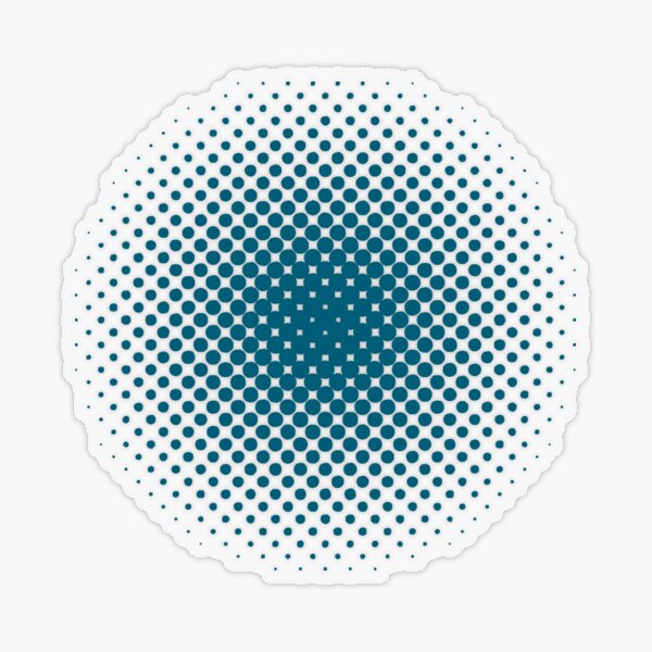 Radial Dot Gradient, Halftone Pattern Transparent Sticker