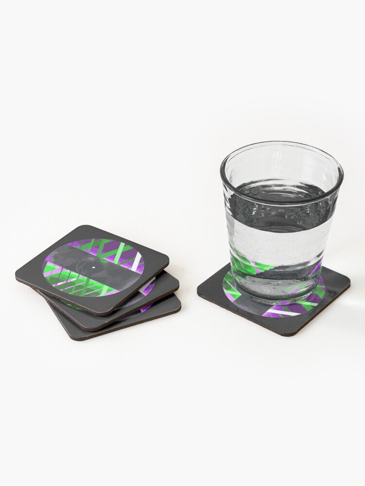 Alternate view of Purple & Green 90s Lines Coasters (Set of 4)