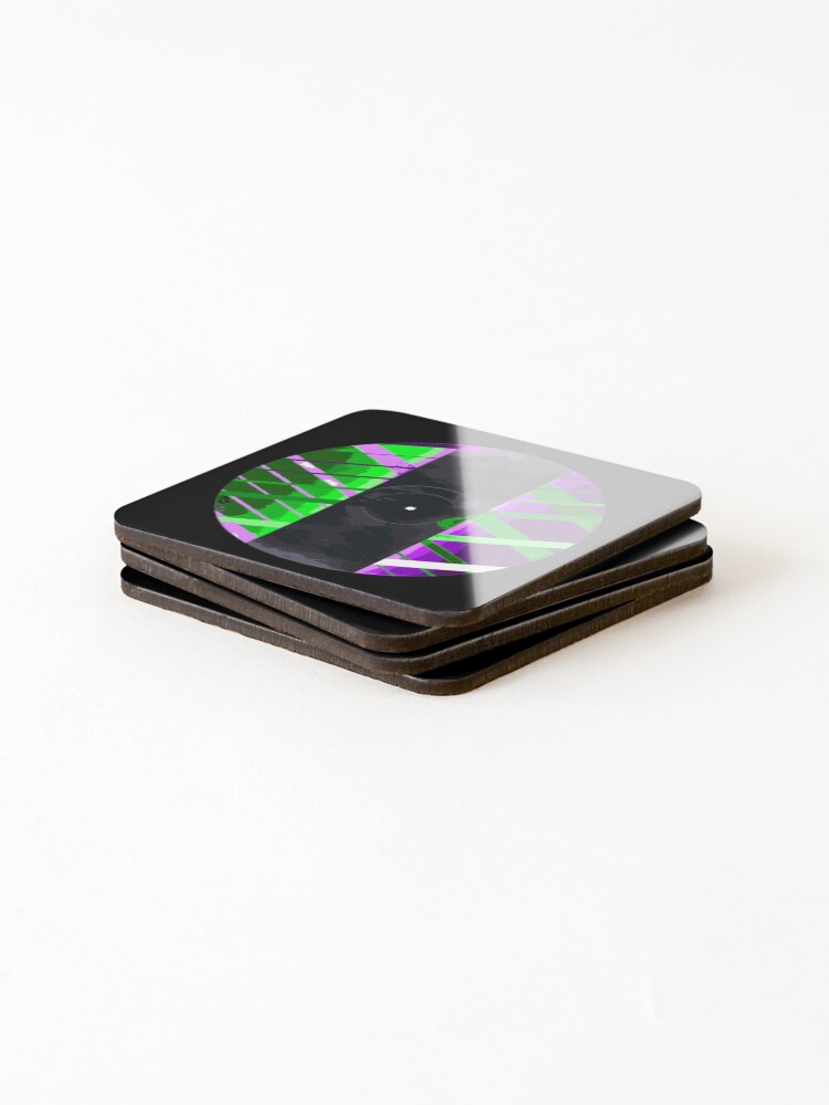 Alternate view of Purple & Green 90s Lines Coasters (Set of 4)