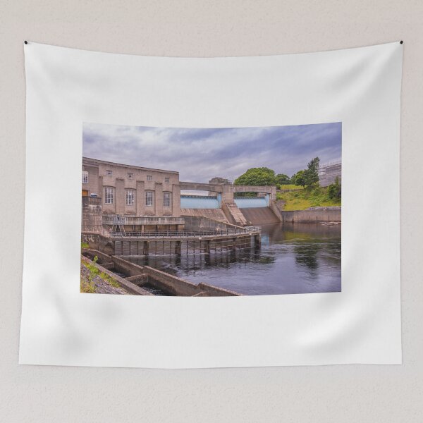 Item preview, Pitlochry Dam, hydro electric power station and salmon ladder at twilight designed and sold by SnapTPhotograph.