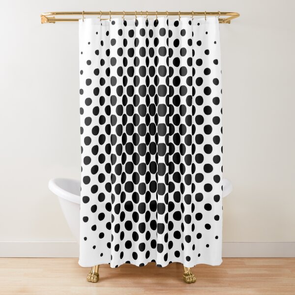 Point Symmetry Halftone Image Shower Curtain
