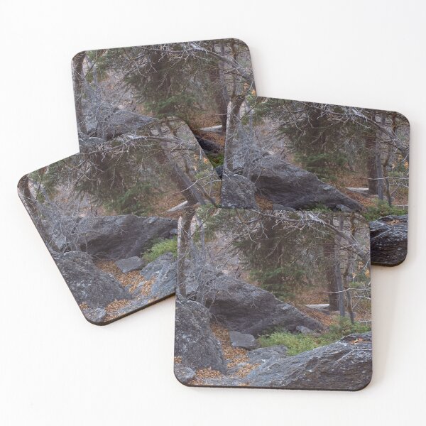 Item preview, Fall mountain woods with rocks, boulders and trees designed and sold by Ventures1.