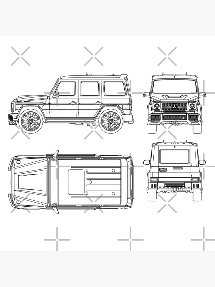 "GWagon Tuning Blueprint" Coasters (Set of 4) for Sale by bluprnt
