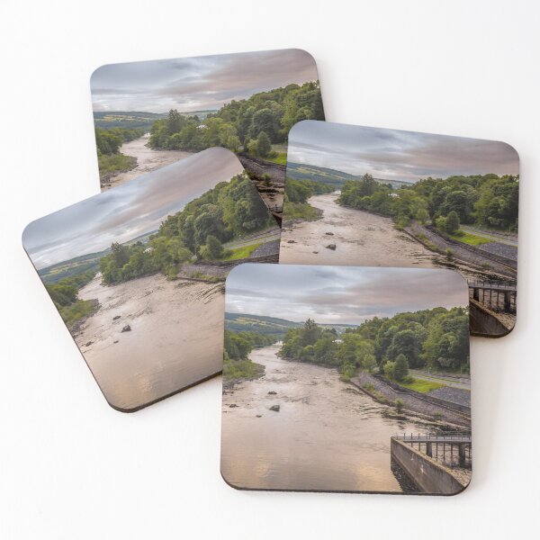 Item preview, A view down the River Tummel at sunset from Pitlochry dam, on a cloudy evening designed and sold by SnapTPhotograph.