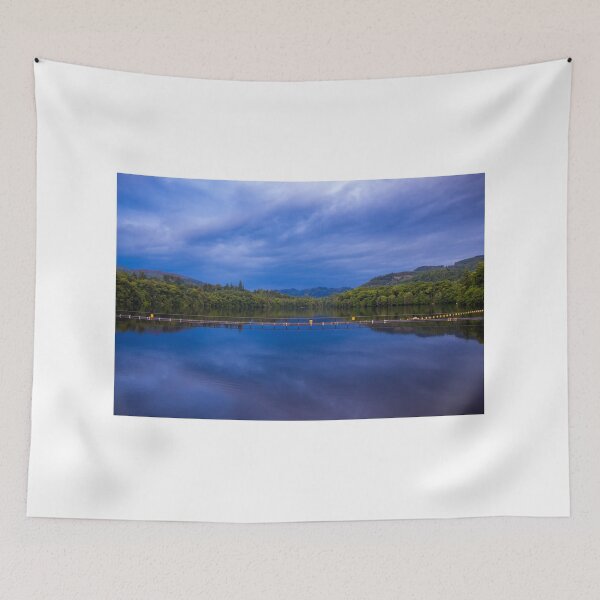 Item preview, A view of Loch Faskally from the Pitlochry Dam wall at sunset, with a reflection designed and sold by SnapTPhotograph.