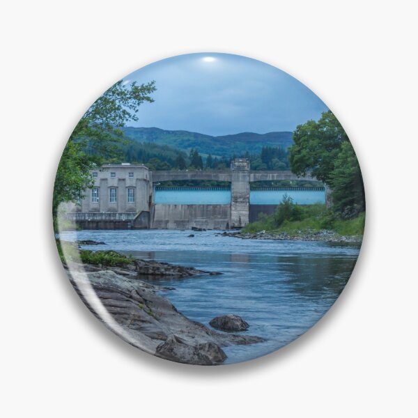 Item preview, A rocky River Tummel and Pitlochry Dam at twilight on a summers evening designed and sold by SnapTPhotograph.