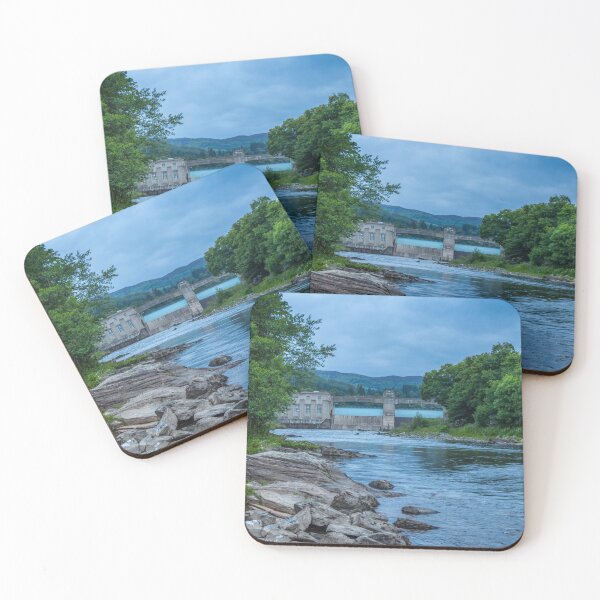 Item preview, A rocky River Tummel and Pitlochry Dam at twilight on a summers evening designed and sold by SnapTPhotograph.