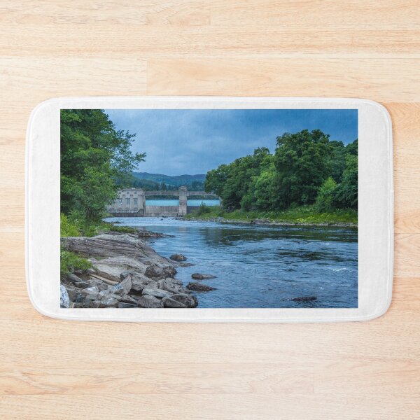 Item preview, A rocky River Tummel and Pitlochry Dam at twilight on a summers evening designed and sold by SnapTPhotograph.