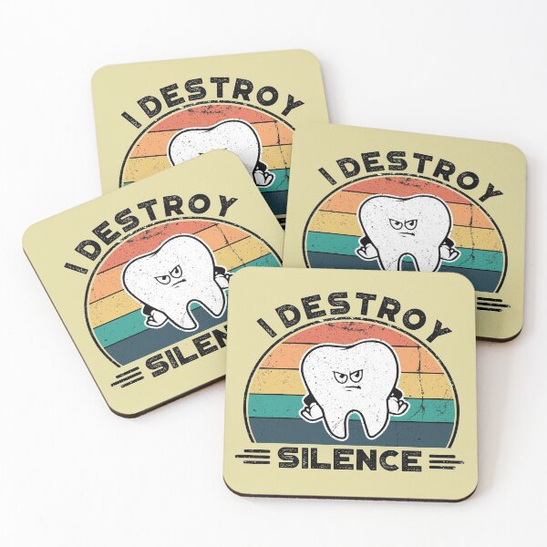 Item preview, Destroy Silence, Perfect Funny Dentist Gift Idea, Distressed Retro Vintage designed and sold by Van-Tees.