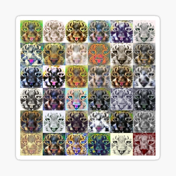 Artificial neural style wild cat Sticker