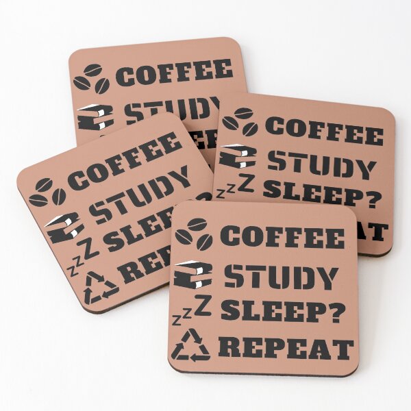 Item preview, Coffee Study Sleep Repeat in Classic Black designed and sold by StarlightTales.