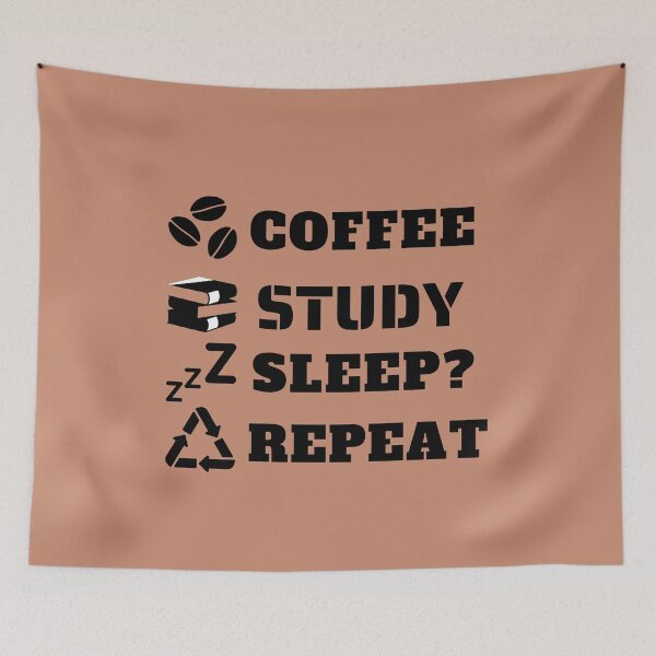 Item preview, Coffee Study Sleep Repeat in Classic Black designed and sold by StarlightTales.
