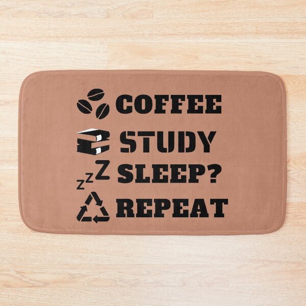 Item preview, Coffee Study Sleep Repeat in Classic Black designed and sold by StarlightTales.