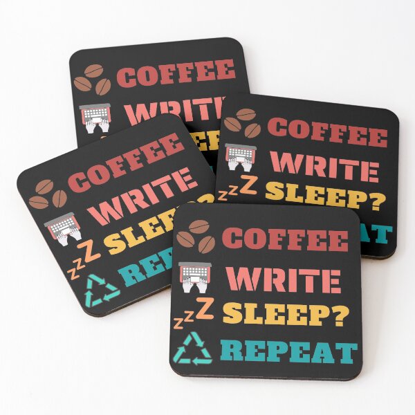 Item preview, Coffee Write Sleep Repeat Vintage Sunset Colors designed and sold by StarlightTales.