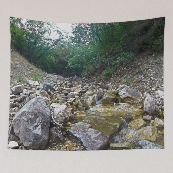 Item preview, Fall mountain woods with rocks, boulders and trees designed and sold by Ventures1.