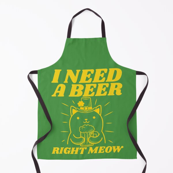 Item preview, I Need a Beer Right Meow Funny Beer Drinking Cat St Patricks Day designed and sold by alancrapopod.
