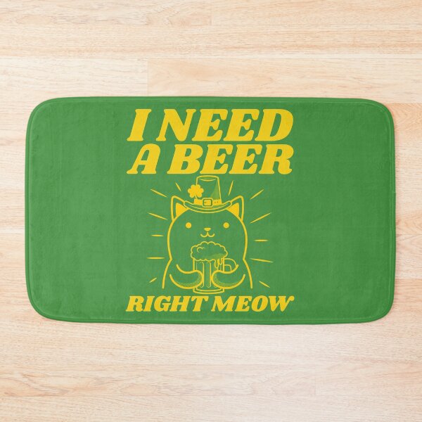 Item preview, I Need a Beer Right Meow Funny Beer Drinking Cat St Patricks Day designed and sold by alancrapopod.
